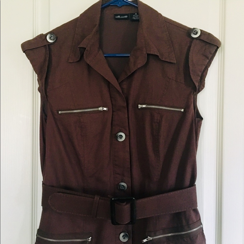 Chocolate brown shirt dress
